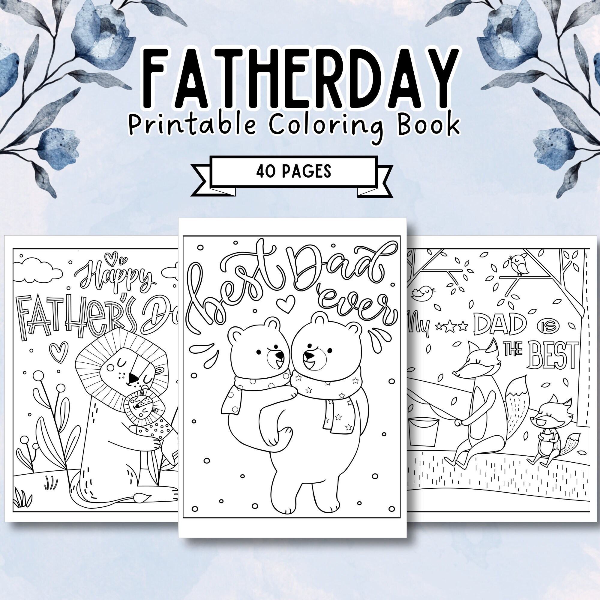 Fathers Day Coloring Pages for Kids, Happy Father's Day Cute Coloring
