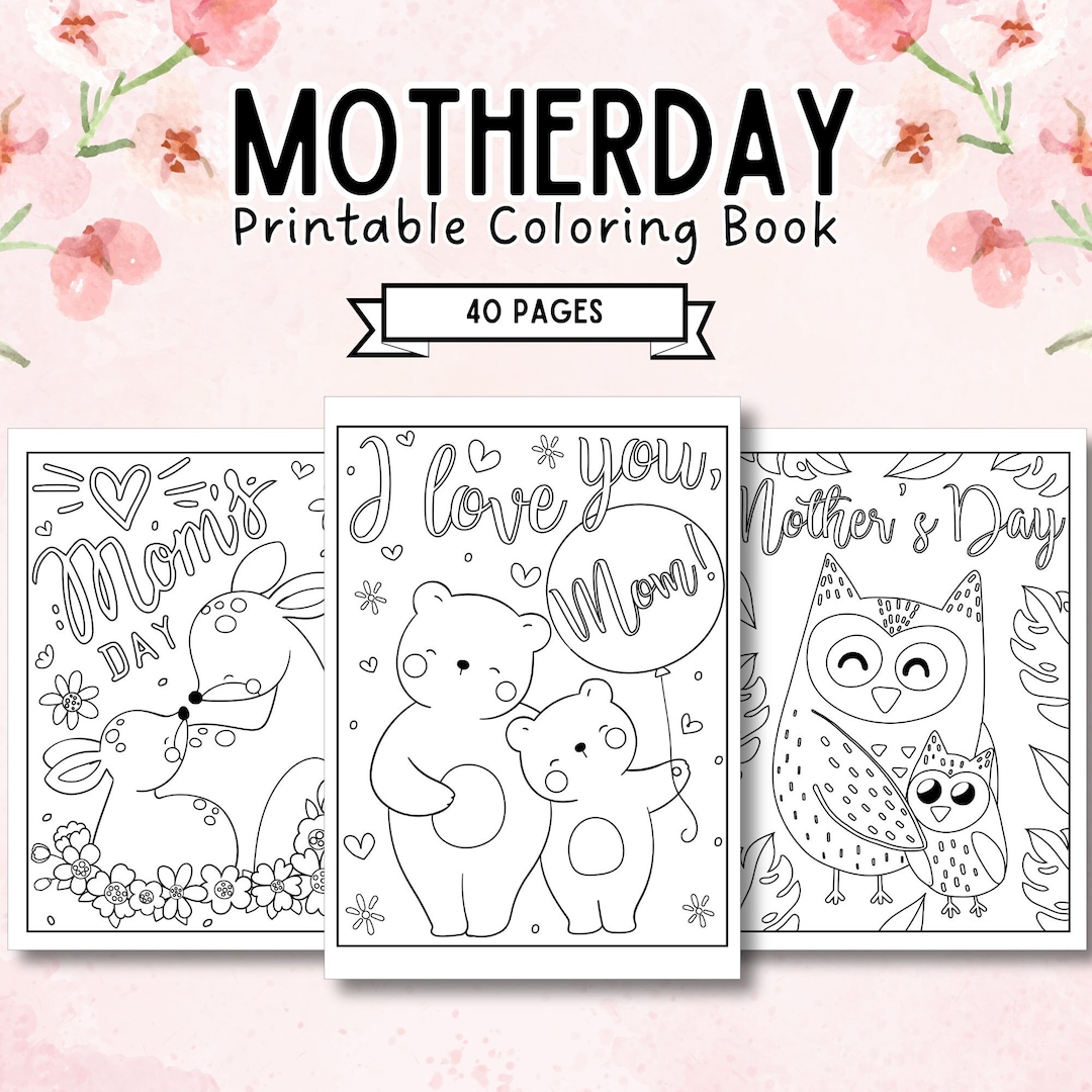 Mothers Day Coloring Pages for Kids, Happy Mother’s Day Cute Coloring