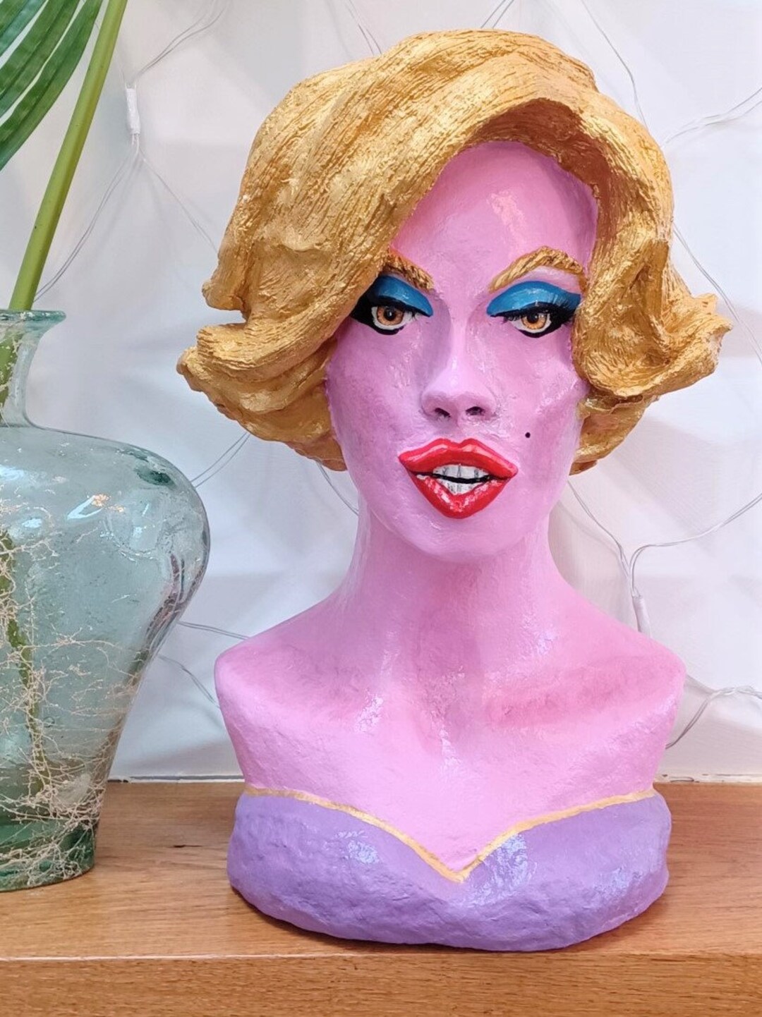 Marilyn Bust Head and Shoulders Paper Mache Sculpture. Etsy