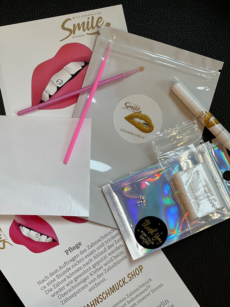 Tooth Gem Kit Zahnschmuck Set - DIY Edelsteine Für Zähne Mit UV-Lampe