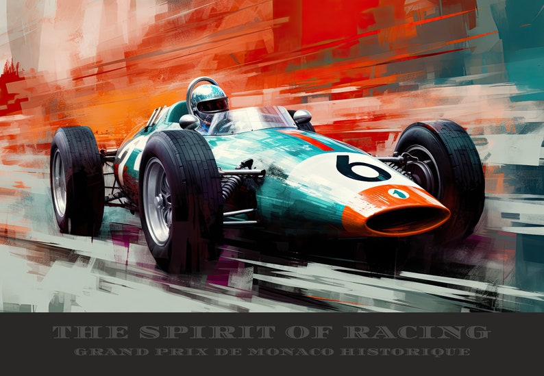 Monaco Grand Prix Wall Art Poster, Historic Racingcars, Race Fan Gift ...