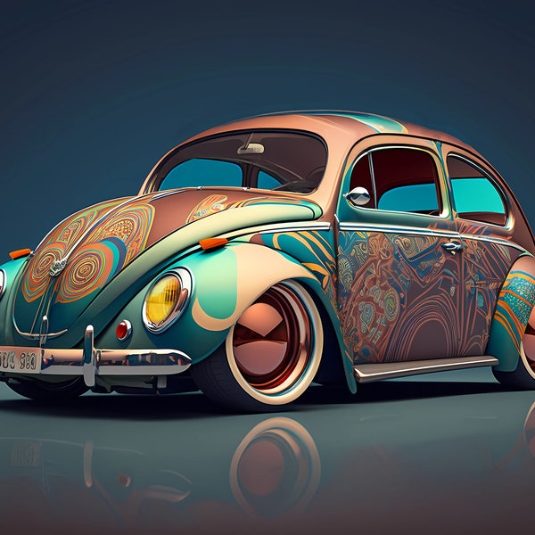 Vw Beetle Art Etsy