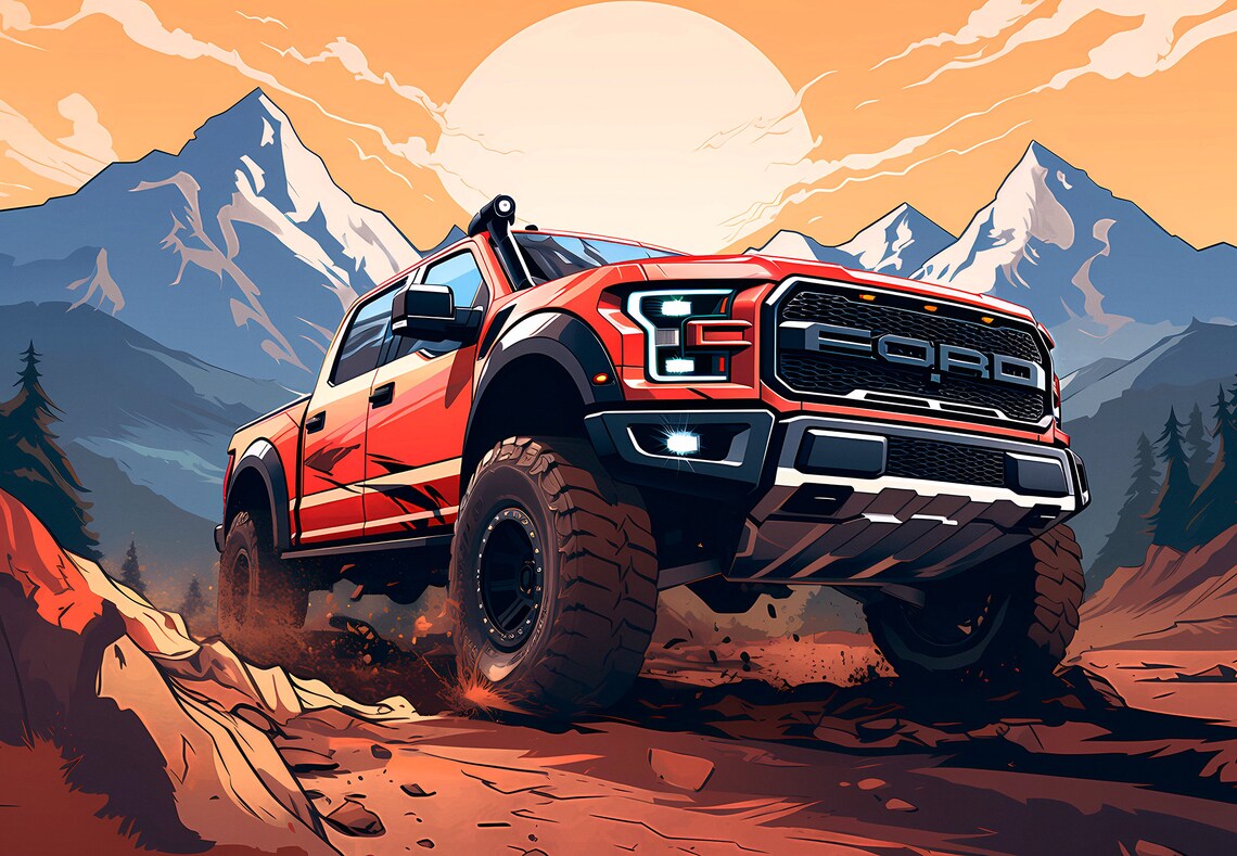 FORD F-150 Raptor Truck Wall Art Poster, Home Improvement, Wall Art ...
