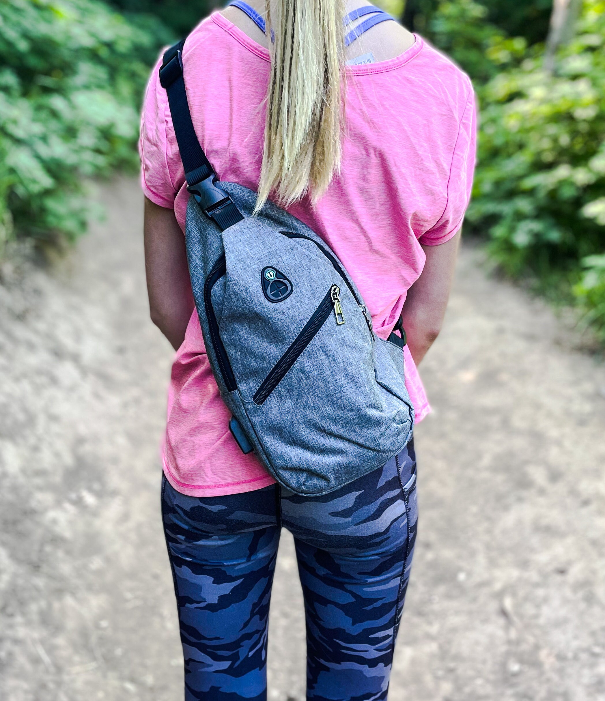 Waterfly Crossbody Sling Bag Travel Hiking Bag Daypack in Denim