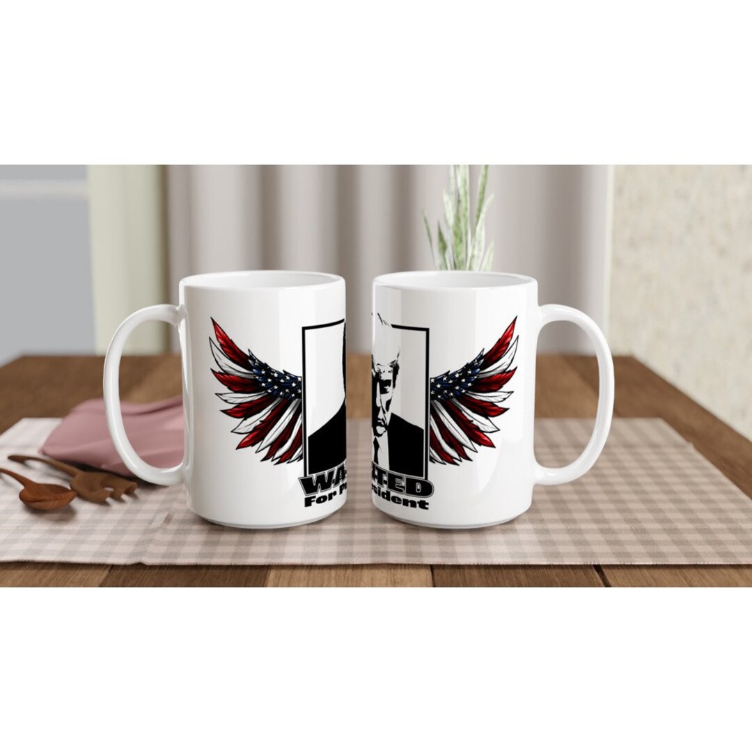 Wanted for President DJT Mugshot Coffee Mug 15oz - Etsy