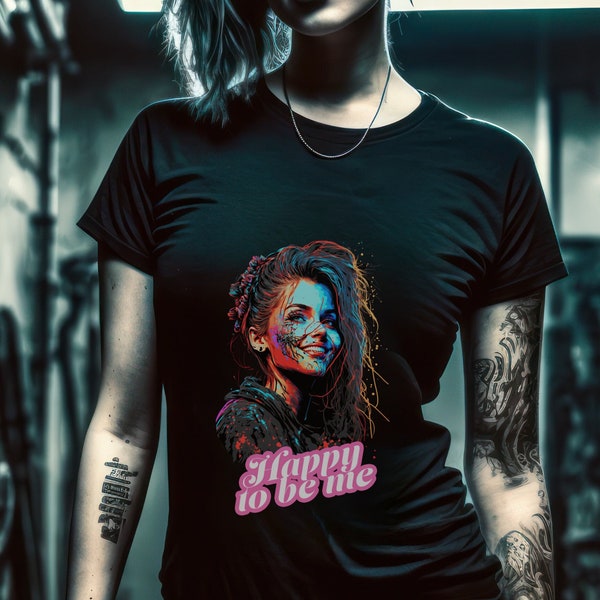 Futuristisches Cyberpunk T-Shirt mit Digitaldruck - Cooles Grafik T-Shirt für Cyberpunk Fans