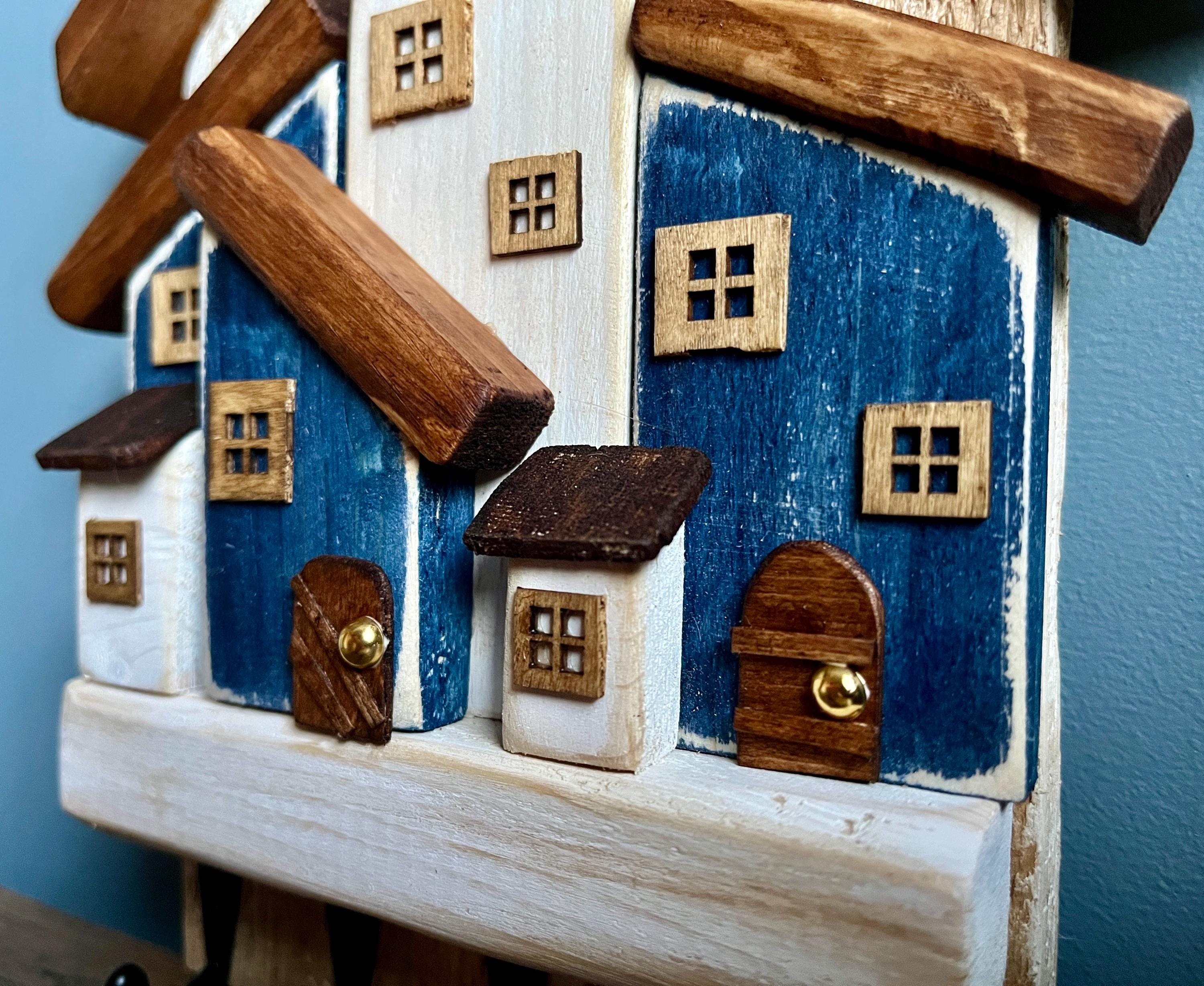 Wooden House Key Holder, Novelty Key Rack, Hallway Hooks, Entryway ...