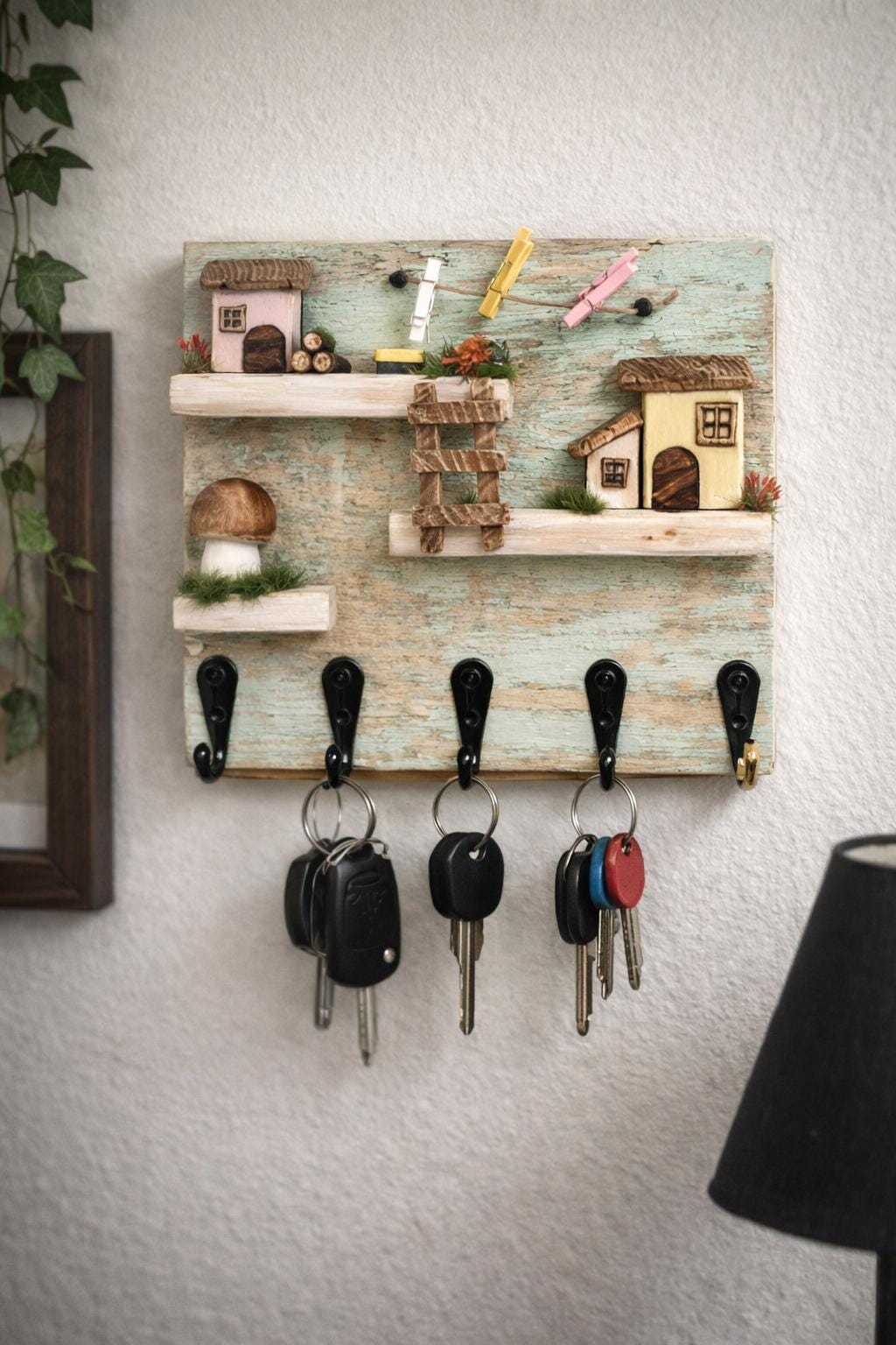 Portachiavi Da Parete Decorativo Bandiera Americana – Con Ganci E Accessori Per Montaggio