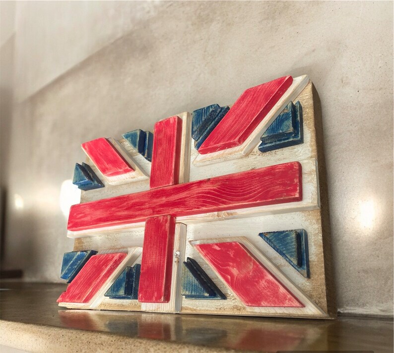 Handmade Wooden Union Jack Wall Art: Distressed British Flag Decor - Etsy