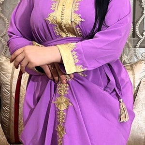 Kaftan Moroccan with golden embroidery