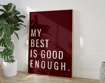 Ich bin genug Affirmation Print: Boho Wandkunst (Digitaler Download)