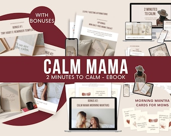 Two Minutes to Calm Ebook - Quick Self-Care Rituals for Moms - Gentle Resets & Mindful Practices (Digital Download)