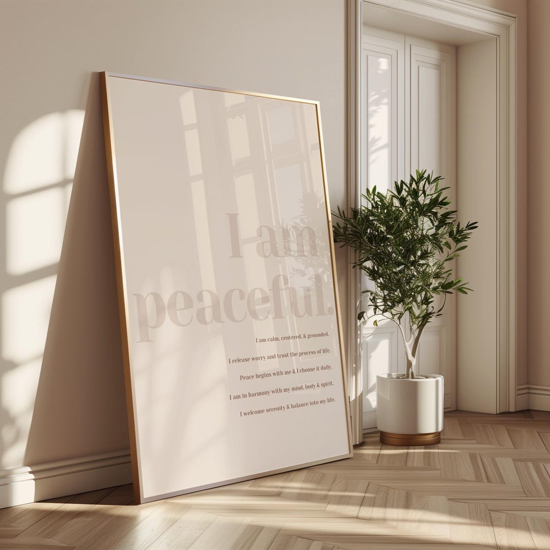 Picture of Inner Peace Affirmation Wall Art – Calming Printable Home Decor - Etsy