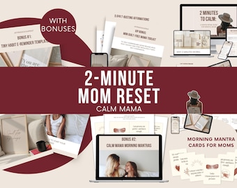 Gentle Mom Reset Guide | 2-Minute Rituals for Overwhelmed Mothers (Digital Ebook)