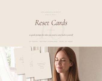 10 Minute Reset Cards for Moms | 20 Self-Care Prompt Cards | Printable PDF | Instant Download