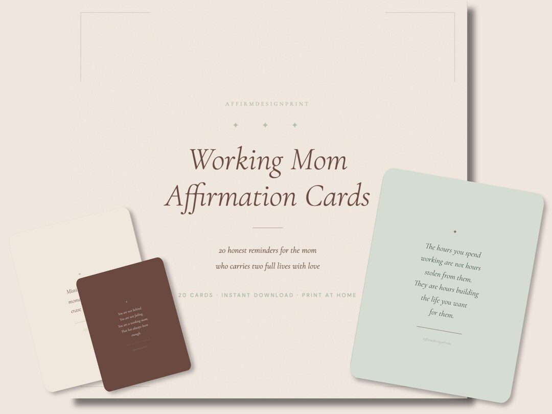 Work Help Card Working Mom Affirmation Cards Printable | 20 Guilt Free Reminders ...