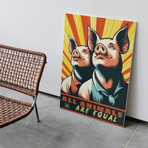 Animal Farm Propaganda Poster, Socialist Ideals Wall Art, Literature Lover Gift, Constructivism Decor, Orwellian Decor, Communist Wall Art