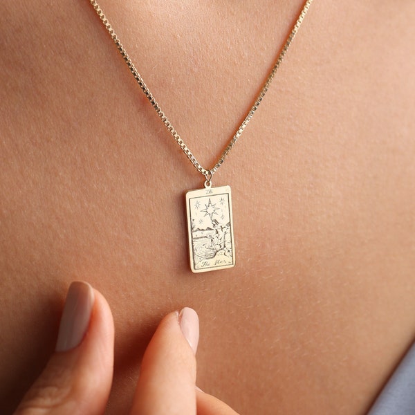 Custom Tarot Necklace with Personalized Inscription on the Back, Sterling Silver Tarot Necklace, Personalized Tarot Card Necklace