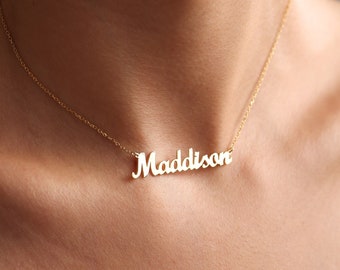 Personalized Name Necklace, 18K Gold Plated Name Necklace, Custom Name Jewelry, Kids Name Necklace, Birthday Gift for Her, Mother's Day Gift