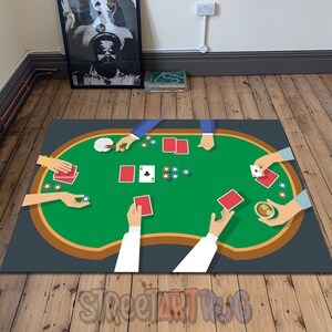 Casinopokertafelkleed, tapijt met gokfiches, game-avonddecor, tafelkleed pokerthema