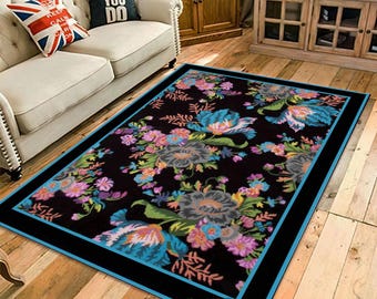 Floral Oriental Rug: Contemporary Flower Carpet, Modern Decor