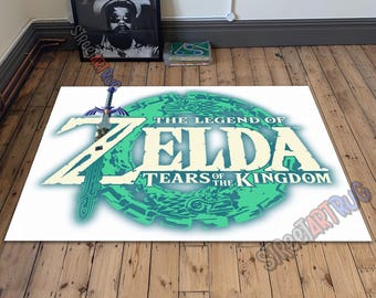 Zelda Text Symbol Rug: Game Room Decor, Video Game Fan Gift