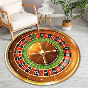 Casino Roulette Table Rug: Gambling Room Decor