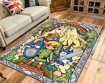 Princess Zelda Game Rug: Soft, Non-Slip Gamer Room Decor