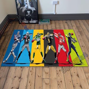 American Football Rug, Playroom Mat, Sports Carpet, Football Lovers Gift
