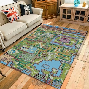 Zelda Map Rug: Gaming Room Decor, Zelda Fan Art Carpet