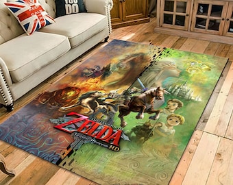 Zelda Art Rug: Gaming Room Decor, Video Game Carpet