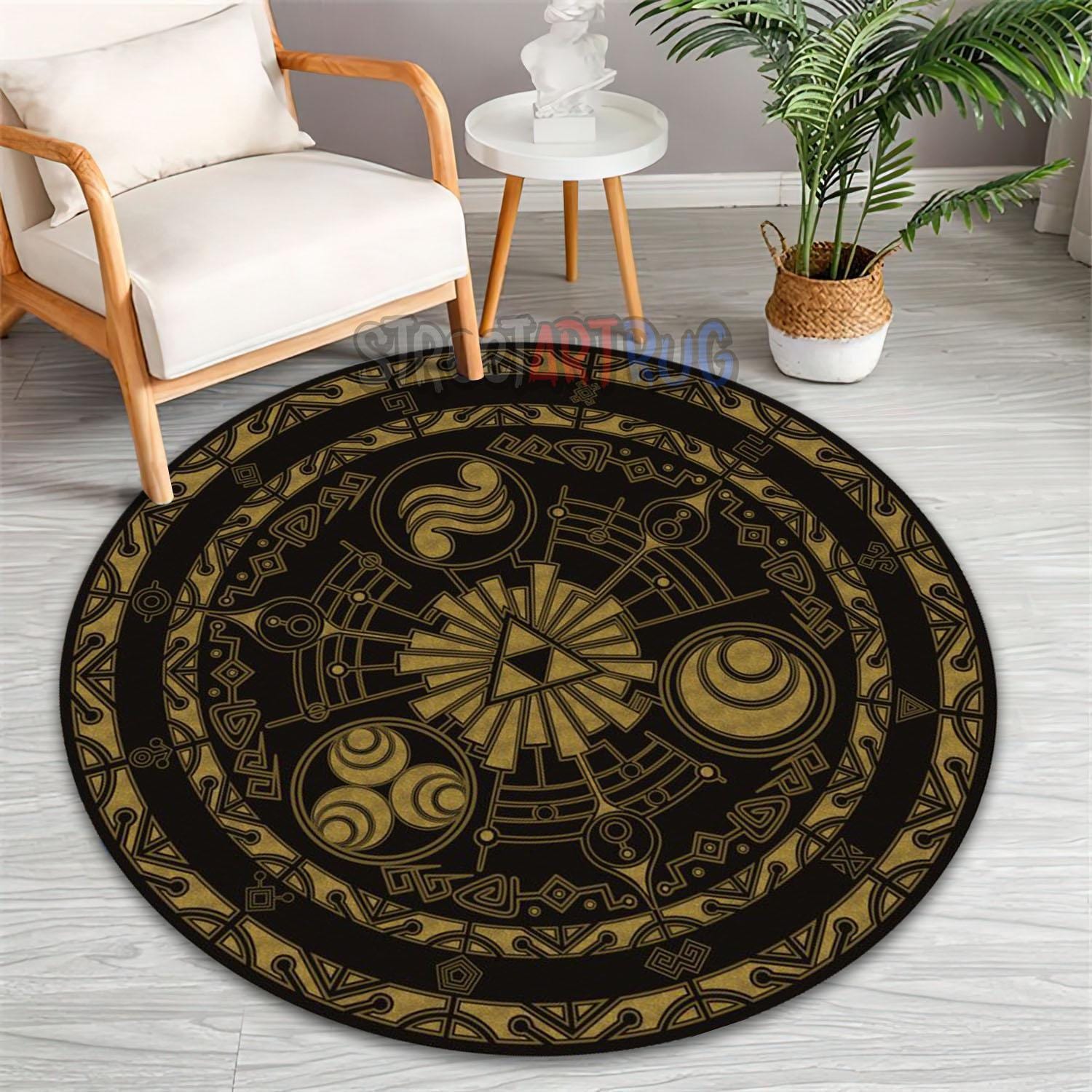 Zelda Round Rug: Video Game Carpet, Gaming Room Decor