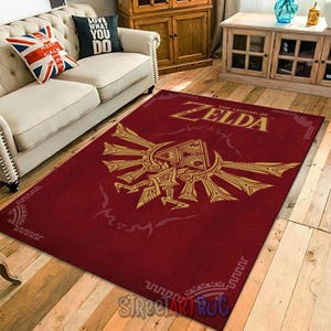 Zelda Art Rug: Video Game Symbol Carpet, Gaming Decor