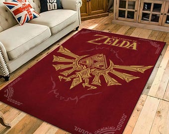 Zelda Art Rug: Video Game Symbol Carpet, Gaming Decor