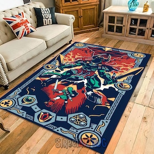 Nostalgic Zelda Rug: Game Room Decor, Video Game Art Carpet