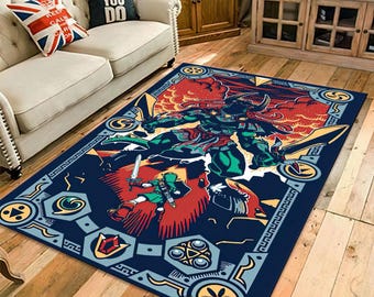 Nostalgic Zelda Rug: Game Room Decor, Video Game Art Carpet