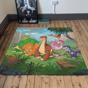 Cartoon Dino Rug, Dinosaurs Printed Carpet, Animal Decor, Baby Room Decor, Nursery Play Mat