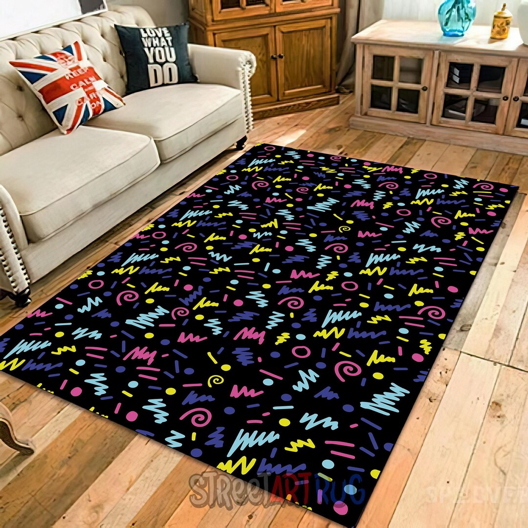 90s Arcade Game Rug: Retro Gaming Room Decor - Etsy