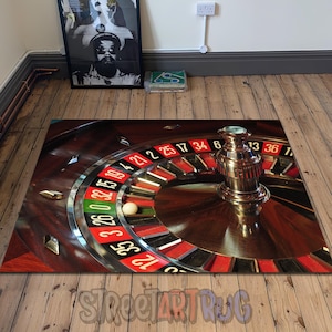 Casino Roulette Rug: Game Room Poker Decor