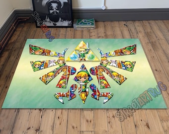 Zelda Symbol Rug: Gamer Room Decor, Gaming Mat
