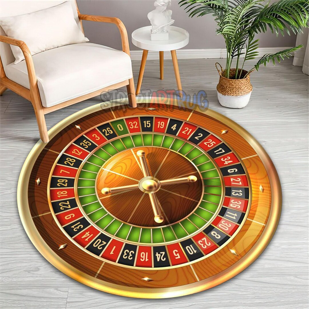 Roulette Rug Casino Roulette Round Rug: Gaming Room Decor, Playroom Carpet - Etsy