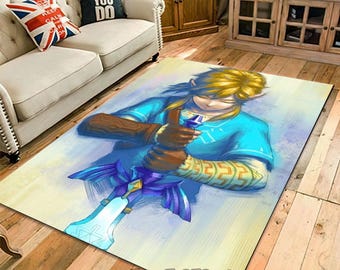Zelda Character Rug: Gaming Room Decor, Zelda Fan Art Carpet
