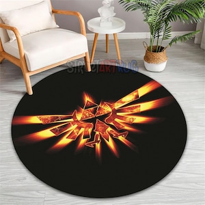 Zelda Symbol Round Rug: Video Game Room Decor