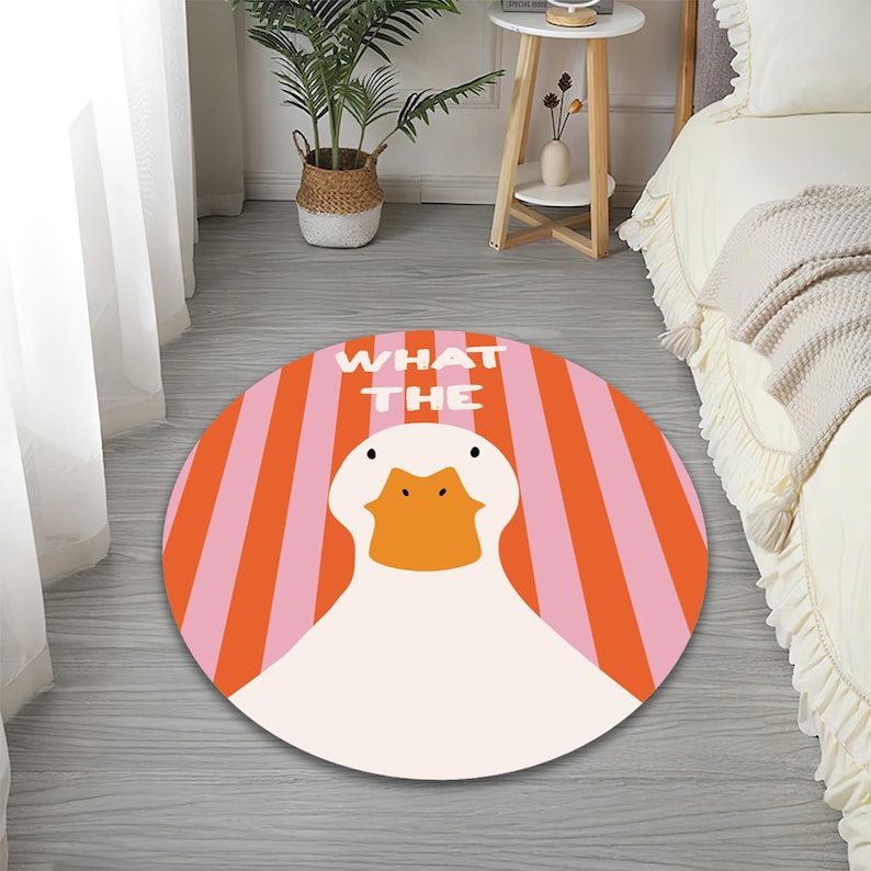 Whimsical Duck Rug Funny Quote Carpet for Dorm Bedroom or Living Room ...