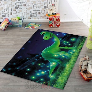 Cute Dino Printed Rug, Children Room Mat, Dinosaurs Carpet, Animal Decor, Baby Shower Gift