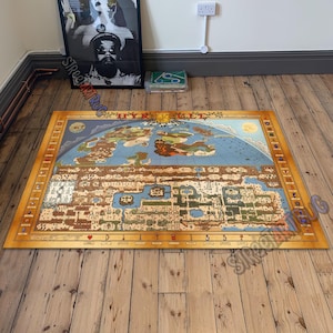 Zelda Map Rug: Hyrule Game Room Decor
