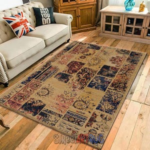 Tappeto patchwork rustico: design etnico tribale