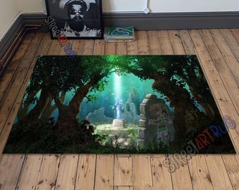 Zelda Art Rug: Gamer Room Decor, Gaming Mat