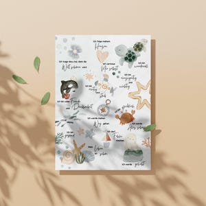 Póster de ánimo sobre el mar: Afirmaciones para niños (A3, A4, PDF, archivo digital), imprimible, coraje, confianza en uno mismo, habitación infantil, póster