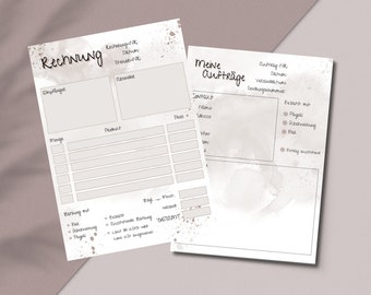 Orders and Invoice Bundle | A4 & A5 | bohemian | Vintage | German standard | small business owner | sets | PDF | business | stationery